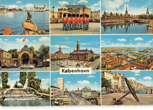 B109906 Dänemark Kobenhavn Rathaus, Schloss Wächter Anker Brunnen Statue