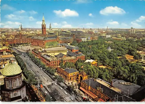B109465 Dänemark Blick auf Kopenhagen Gesamtansicht Panorama Straßenbahnen