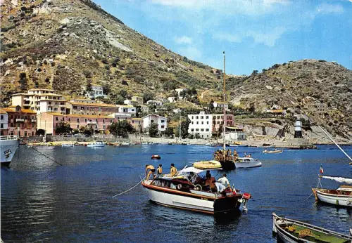 B84415 isola del giglio porto panorama parziale schiff italien