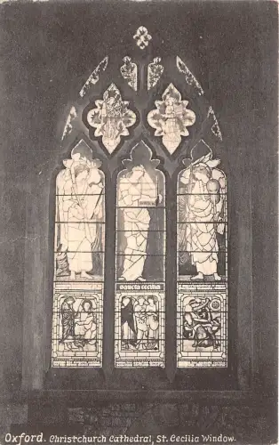 BR58447 christchurch cathedral st cecilie window postkarte oxford uk