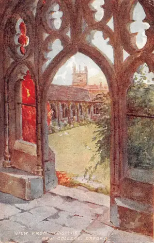 BR79757 Ansicht vom Kreuzgang New College Oxford Postkarte Gemälde UK