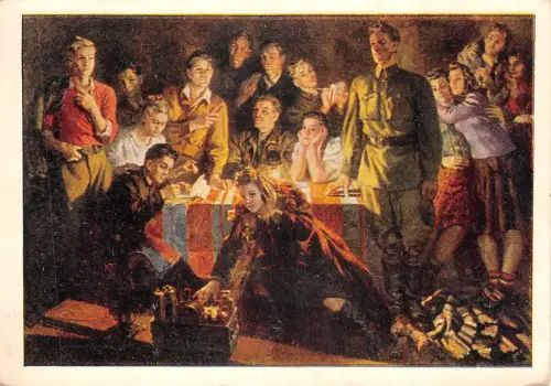 Lot270 Gemälde Postkarte Russland P Sokolov Skalya Krasnodon Bewohner