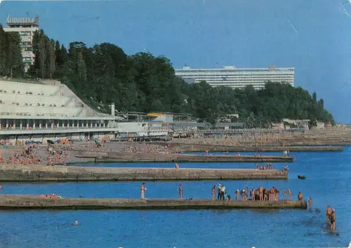 B109325 Russland Sotschi Stadt Strand Plage Hotel Panorama
