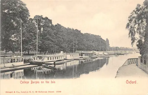 uk40556 college barges on the isis oxford real photo uk