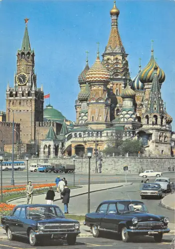 B110519 Russland Moskauer Kirche, Eglise Voitures Oldtimer