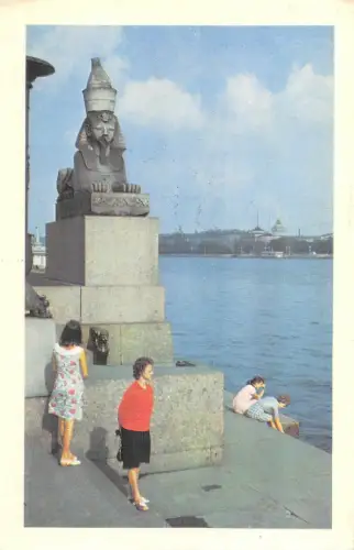 B110339 Russland Leningrad Die Nova Sphinx Statue Promenade
