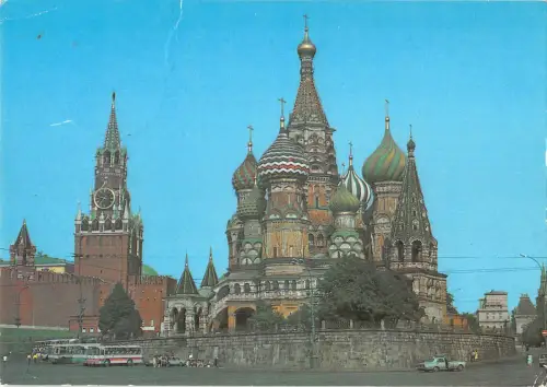 B110099 Russland Moskauer Fürbitte Kathedrale Auto Busse Autos Cattedrale