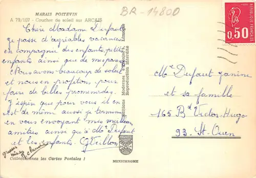 BR14800 coucher de soleil sur arcais france