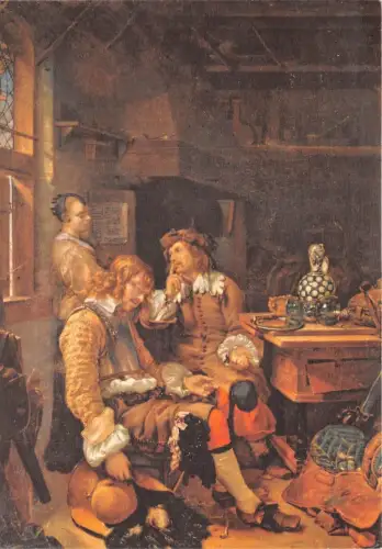 BR13172 Van Mieris le Vieux ein schlafender Offizier Gemälde Postkarte