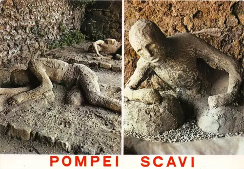 BG6555 pompei scavi calchi di cadaveri ritrovati in un giardino italy
