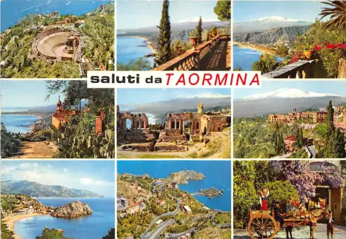 BG17813 saluti da taormina wagentypen multi views italy