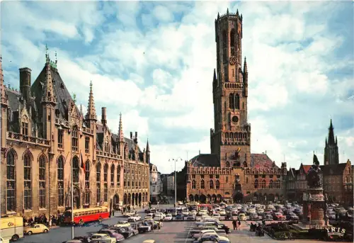 B69695 Belgien Brügge Grand Place Autos Voitures Autobus