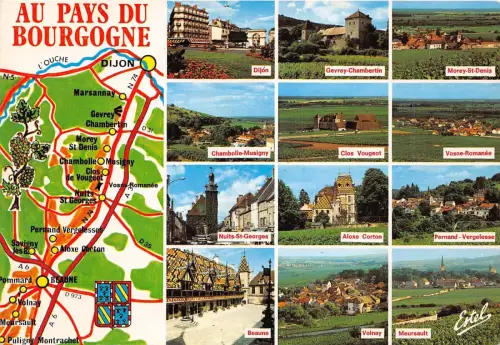 B47774 Bourgogne carte map multi vues france
