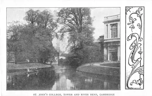 uk712 johns collage tower and river bends cambridge real photo uk