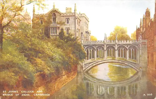uk3234 st johns college and bridge of seufz cambridge echtfoto uk
