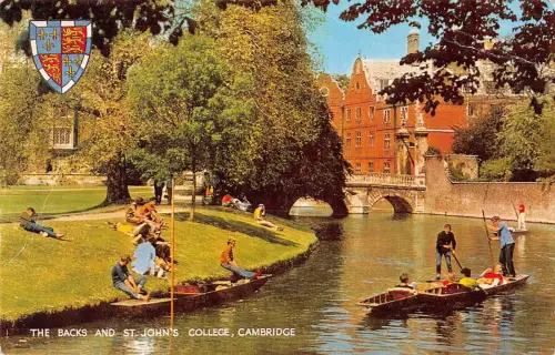 uk1527 the backs and st. john's college cambridge real photo uk