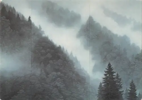 BT12002 Berg und Wolken von Toshodaiji Bildschirmen Japan