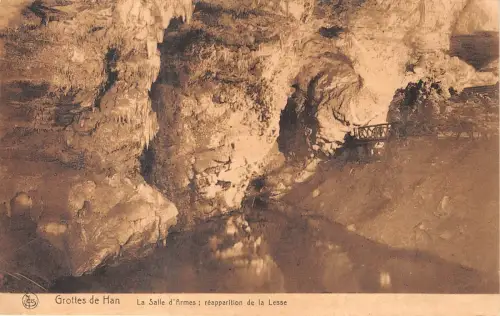 Br35965 Grottes de Han La salle d Armes Reapparition de la Lesse belgium
