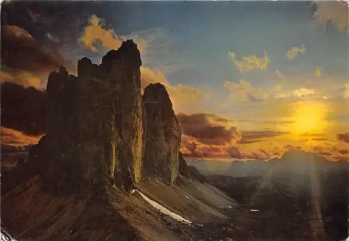 B54437 Drei Zinnen von Lavaredo Sonnenuntergang Panorama Italien