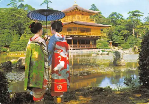 BR99188 Maiko im goldenen Pavillon Kyoto Japan Geisha Typen Folklore Kostüme