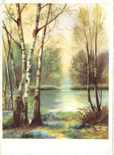 BR13470 Au bord du lac Frankreich Fetes voeux Postkarte