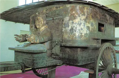 BG21041 Bronze Wagen Porzellan Kunst Skulptur Postkarte