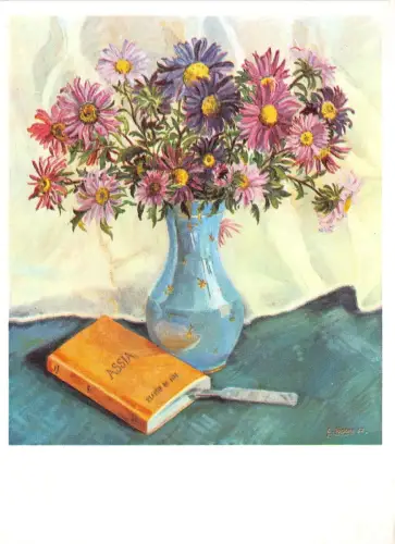 BR13093 Gemälde Postkarte Fleurs Blumen