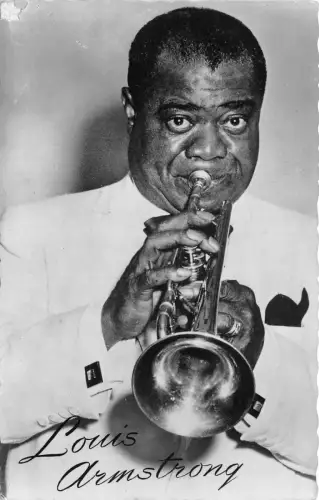 Lot268 Louis Armstrong spielt Trompete Musiker Echtfoto
