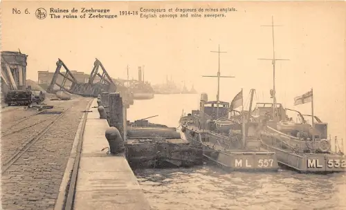 BR40237 ruines de zeebrugge englische Konvois und Bergwerk Belgien Belgien