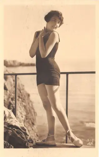 US5647 Geschenk echte Postwagenfrau im Badeanzug Vintage 1930 Glamour