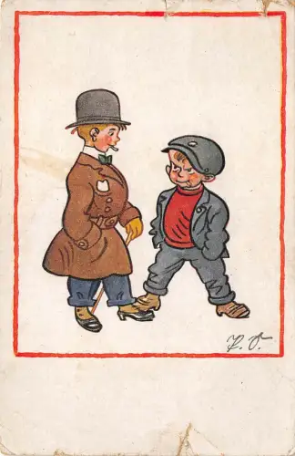 Lot128 Kinder Jungen Rauchen Comic Postkarte Niederlande Die Jungs Comic