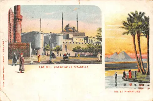 Lot162 Zitadellentor Kairo Ägypten Nil und Pyramiden