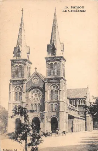 BF36217 saigon la cathedrale vietnam front/back scan