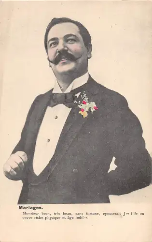 B9554 Humor Comics Heiraten Monsier Brun 1900