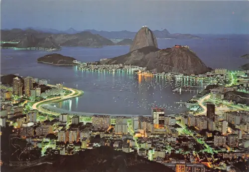US5983 Brazil Rio de Janeiro Nocturne View Botafogo Bay and Sugar Loaf