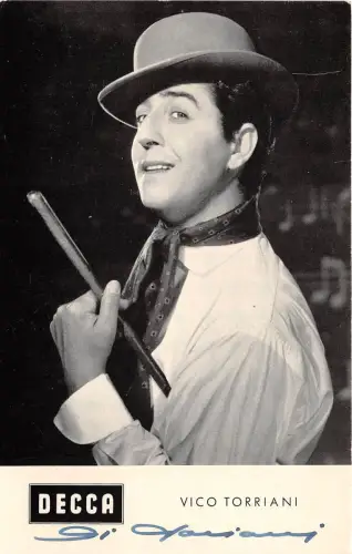 B82781 vico torriani decca movie star autograph front/back scan