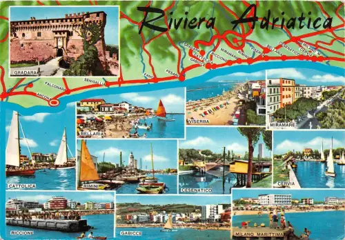 B66254 Italia Riviera Adriatica Karte carte geographique multiviews italy
