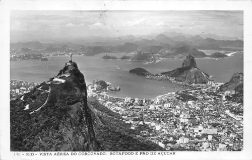 B95026 rio brasil vista aerea do corcovado echtfoto botafogo e pao de acucar