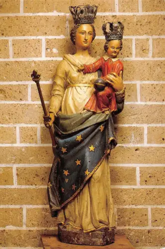 BG35284 norbertijnenabdij postel mol vrouwbeeld abdijkerk belgien Postkarte