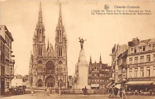 BR32382 Ostende L Eglise St.Pierre et Paul et le Monumet aux Morts belgien