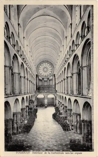 BG25572 turnay interieur de la cathedrale vers les irgue organ belgium