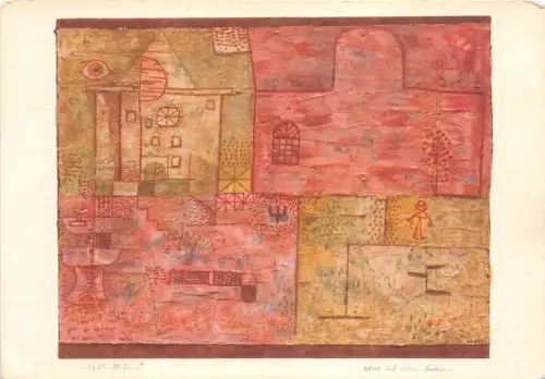 B69710 Kunst Reproduktion Paul Klee Auf alten Boden Postkarte