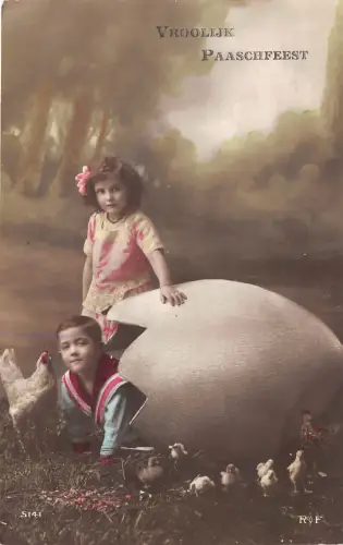 BG20029 Kinder im Ei Küken Huhn Ostern Vroolijk Paaschfeest Niederlande