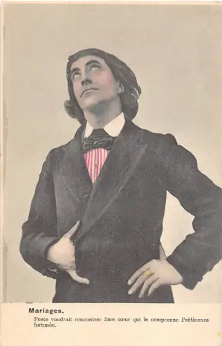 B9556 Humor Comics Ehen Poete Voudrait Rencontroller Name 1900