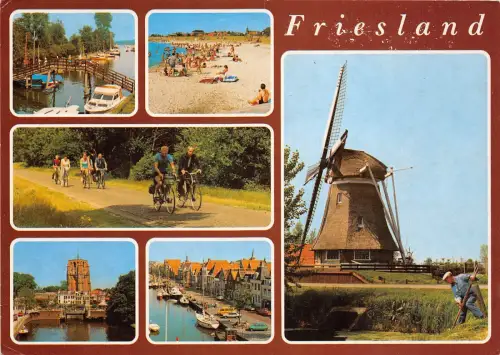 BG5419 Windmühle Fahrrad Schiff Bateaux Friesland Niederlande