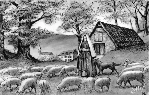 BF38874 Frankreich Lourdes Bernadette A Bartres Gemälde Kunst Postkarte