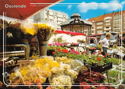 uk5677 oostende wapenplein belgium flower market