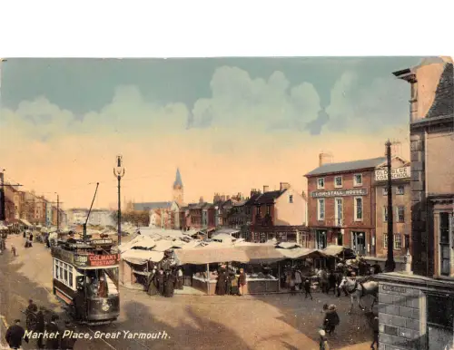 Lot363 UK Market Place Straßenbahn Straßenbahn Great Yarmouth animiert