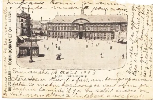 BF19310 liege hotel de ville corner cut belgium front/back image