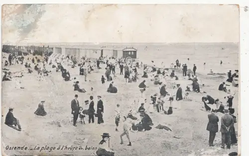 BF19081 ostende la plage a l heure d bains belgien front/back image
